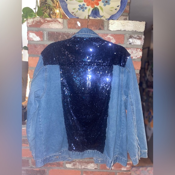 Blue Sparkly Jean Jacket - Picture 4 of 5